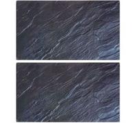 vidaXL Planches à découper Motif pierre naturelle en verre trempé 2 pièces