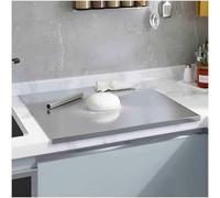 Planches à découper avec rebord, planche à découper en acier inoxydable 304 avec rouleau à pâtisserie et pieds antidérapants en silicone, planche à pâtisserie robuste,60x120cm/23.6"Lx47.2"W