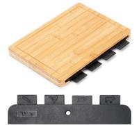 Set de 5 Planches à Découper Vilde - Plastique avec Support en Bois - 29,5 x 21,5 cm - Noir