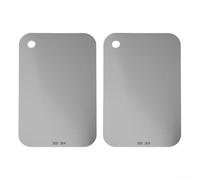 Planches à découper double face en acier inoxydable pour une préparation sûre de la cuisine, pratiques et faciles à nettoyer (24 x 15 cm)