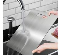 Planches à découper en titane pour la cuisine, planches en acier inoxydable 304 épaissies, double face, qualité alimentaire, portables, pour couper les fruits et la viande 30CM x 20CM