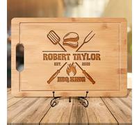 Planches à découper gravées sur mesure pour homme, papa ou grand-père - Un cadeau pour anniversaire, fête des pères, anniversaire de mariage et Noël - Cadeau personnalisé durable pour ceux qui aiment