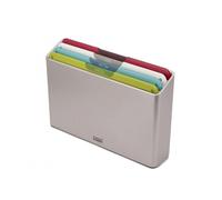 Joseph Joseph Folio Icon - Ensemble de 4 Planches à découper antidérapantes à Code Couleur avec étui de Rangement, Grand, Multicolore