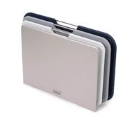 Joseph Joseph - Nest Boards - Ensemble de 3 Planches à Découper Design en Plastique avec Support de Rangement, Moyen, Bleu/Gris