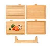 Planches à découper pour cuisine, grand espace de rangement, bac à jus | Ensemble de planches à découper de cuisine sûres pour fruits, légumes, pain, fromage pour la maison, le restaurant