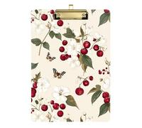 Planches à pince en plastique format A4 31,8 x 22,9 cm avec clip discret pour entraîneurs de football, pharmacie, fraîcheur, canneberge, fruits et beiges