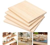 planches Blocs en bois brut, Lot de 4 planches pin brut différentes tailles(120x20 cm,1.5 cm)