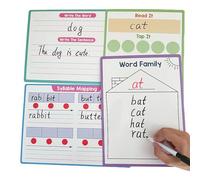 Planches de planches effacées sèches, phonique effaçable Learning White Board - PAD DE PRATIQUE D'ÉCRIT PHONIQUE DE L'ENK'S,Outil d'apprentissage avec un contenu riche pour le préscolaire, la maison,