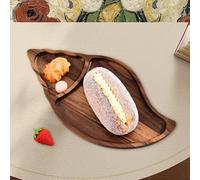 Planches de service en bois d'acacia avec bords épais pour charcuterie, salades, fruits, desserts, style rustique pour salle à manger (L)