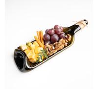 Planches de service pour bouteille de vin fondu; plateaux de service rectangulaires décoratifs pour décoration de la maison; petit plateau de service à fromage; plateau unique pour fromage et cracker