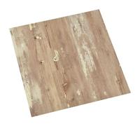 Planches de sol PVC crème et marron clair, 55 pièces carrées 30,5 x 30,5 cm, revêtement adhésif pour intérieur, rénovation facile, isolation acoustique et thermique