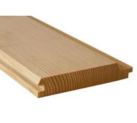 Planches profilées en bois profilé de façade, 15 mm x 9,6 cm, longueur 50 cm, 1 pièce, bois de ruche, revêtement de toit