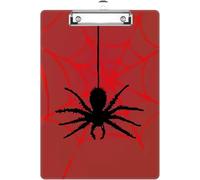 Planchette à pince en forme de toile d'araignée rouge, jolie planche à pinces décorative avec clip en métal, format A4, taille standard, 32 x 22,6 cm pour enfants, enseignants, étudiants, infirmières