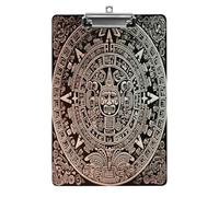 Planchette à pince en plastique motif calendrier maya End of the World avec pince discrète, porte-bloc format A4, planche à pince colorée pour bureau, salle de classe, enseignant avec crochet de