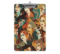 Planchettes à pince en acrylique pour bureau extérieur, 21,6 x 31,5 cm, format A4, pour travailleur social, infirmière, fournitures de bureau, différents visages avec clip bas