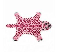 Plancholo Tapis imprimé léopard en fausse fourrure, 0,7 x 1,1 m, convient pour chambre à coucher, salon, décoration occidentale, tapis en fausse fourrure de vache, rose