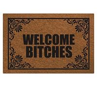 Plancholo Welcome Bitches Paillasson en polyester pour intérieur et extérieur Marron 60 x 40 cm
