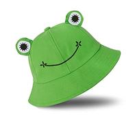 PlandleLee Bob Grenouille, Chapeau de Soleil en Coton pour Femme Homme, Bob Ricard Chapeau de Pêcheur en Coton Pliable, Chapeau de pêcheur Mignon Grenouille d'été Large Bord pour Adulte Enfants