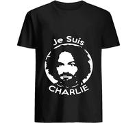 PLANDOO Je suis Charlie Manson 35 T Shirt for Men Black L