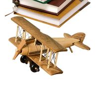 Plane En Bois Rétro - Modèle D'avions Artisanal Pour Les Filles Adultes Des Garçons, Décor D'avion Vintage De Bureau | Anniversaire Cadeau D'ornement Portable, Salle Des Tout-Petits, Article De Collec