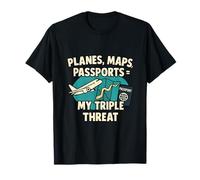 Planes, Cartes, passeports, ma Triple Menace T-Shirt