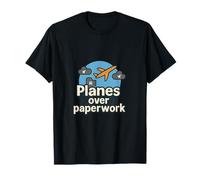 Planes Over Paperwork Citation de Voyage Wanderlust Graphic T-Shirt