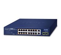 PLANET 16 ports GE 802.3at + 2 ports GE + 2 ports 1000X SFP