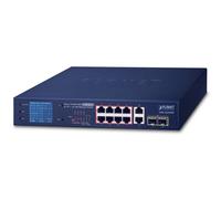 Planet Networking & Communication Switch GSD-1222VHP – 10 ports Gigabit LCD, 8 PoE+ 120W, 2 SFP