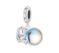 Planet Astronaut Rocket Moon Charms Perles 925 Pendentif En Argent Sterling Fit Bracelet Original Collier Pour Femmes Bijoux