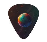 Planet Color Nine Grid Prints Lot de 12 médiators avec 3 épaisseurs différentes, adaptés aux guitares électriques et acoustiques