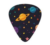 Planet Color Stars Lot de 12 médiators avec 3 épaisseurs différentes pour guitares électriques et acoustiques