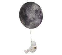 Planet Creative Planet Galce LED Child's Child's Room Wall Mount Lumière, Lampe Murale de la Lune Moderne avec Astronaute en résine, 3000k White White Wash Lights for Kids Bedroom Bedside