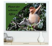 Planet der seltenen Affen (hochwertiger Premium Wandkalender 2026 DIN A2 quer), Kunstdruck in Hochglanz: Bezaubernde Momentaufnahmen aus den Wäldern Indonesiens, Madagaskars und Malaysias
