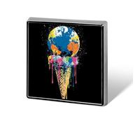 Planet Earth Broches et épingles carrées légères en forme de boule de glace graffiti Unisexe Bijoux pour vêtements, châle, chapeau