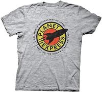 Planet Express Logo Heather Gray Adult T-Shirt Tee Size XXL