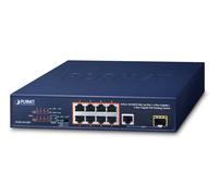 PLANET FGSD-1011HP commutateur réseau Non-géré Gigabit Ethernet (10/100/1000) Connexion Ethernet, supportant l'alimentation via ce port (PoE) 1U Bleu
