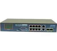 PLANET FGSD-1022VHP - Commutateur - non géré - 8 x 10/100 (PoE+) + 2 x SFP Gigabit combiné - de bureau - PoE+ (120 W)