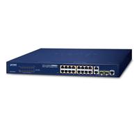 PLANET FGSW-1816HPS commutateur réseau Géré L2 Fast Ethernet (10/100) Connexion Ethernet, supportant l'alimentation via ce port (PoE) Bleu