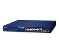 PLANET FGSW-1816HPS commutateur réseau Géré L2 Fast Ethernet (10/100) Connexion Ethernet, supportant l'alimentation via ce port (PoE) Bleu