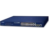 PLANET FGSW-1816HPS PLANET Commutateur Web Smart Ethernet administrable 16 ports 10/100TX 802.3at High Power PoE 2 ports Gigabit TP/SFP, 220W