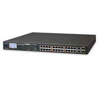 PLANET FGSW-2622VHP PLANET 24-Port 10/100TX 802.3at combo PoE Switch 2-Port Gigabit TP/SFP, avec LCD PoE Monitor, 300 Watts