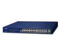 Planet Web Smart Fast Ethernet PoE Switch 24 Ports RJ45 2 Ports SFP Half Powered Rack Mount 420 W