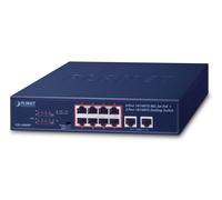 PLANET FSD-1008HP commutateur réseau Non-géré Fast Ethernet (10/100) Connexion Ethernet, supportant l'alimentation via ce port (PoE) 1U Bleu