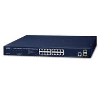 PLANET GS-4210-16T2S - Commutateur - Géré - 16 x 10/100/1000 + 2 x SFP - de bureau, Montable sur rack