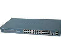 PLANET GS-4210-24P2S commutateur réseau Géré L2/L4 Gigabit Ethernet (10/100/1000) Connexion Ethernet, supportant l'alimentation via ce port (PoE) 1U Bleu