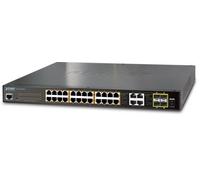 PLANET GS-4210-24P4C - Commutateur - Géré - 24 x 10/100/1000 (PoE+) + 4 x SFP Gigabit combiné - de bureau, Montable sur rack - PoE+ (220 W)