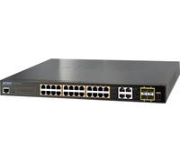 PLANET GS-4210-24P4C PLANET 24 ports 10/100/1000Mbps PoE, switch Gigabit 4 ports ComboManaged Gigabit, consommation électrique 202W