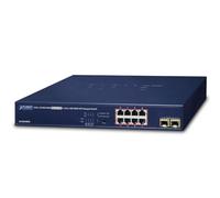 PLANET GS-4210-8P2S commutateur réseau Géré Gigabit Ethernet (10/100/1000) Connexion Ethernet, supportant l'alimentation Via ce Port (PoE) 1U Bleu