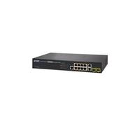 PLANET GS-4210-8P2T2S - Commutateur - Géré - 8 x 10/100/1000 (PoE+) + 2 x 10/100/1000 + 2 x Fast Ethernet/Gigabit SFP - de bureau, Montable sur rack