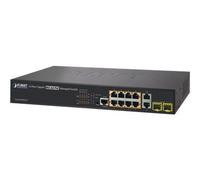 PLANET GS-4210-8P2T2S - Commutateur - Géré - 8 x 10/100/1000 (PoE+) + 2 x 10/100/1000 + 2 x Fast Ethernet/Gigabit SFP - de bureau, Montable sur rack - PoE+ (240 W)